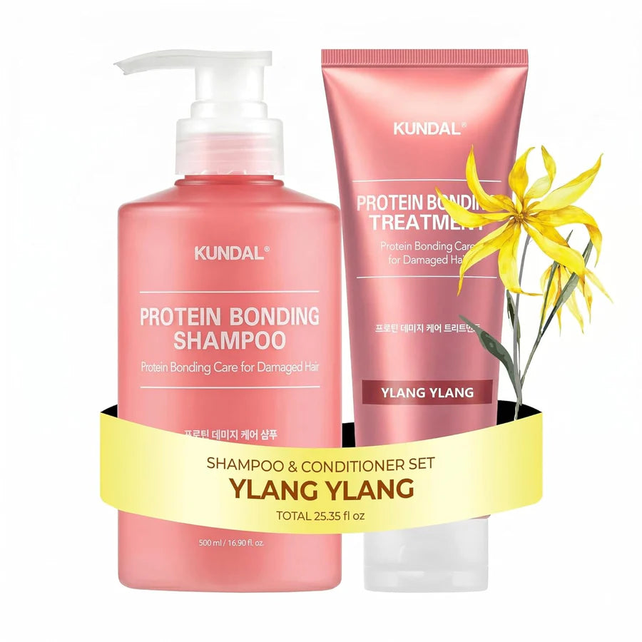 Kundal Silky Glow Edition Protein Bonding Set Shampoo + Treatment - Ylang Ylang