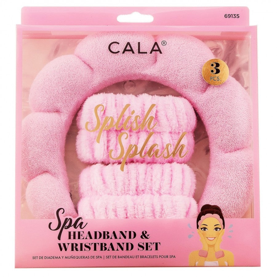 Cala Headband And Wristband Set-Pink