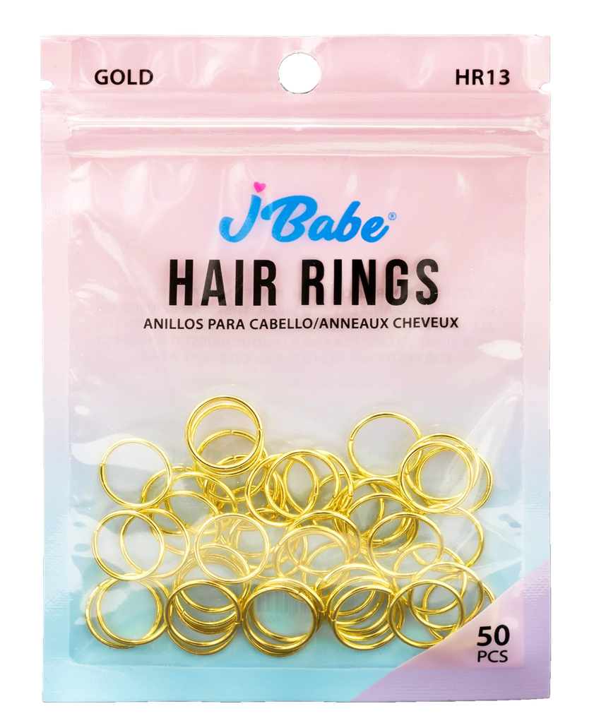 J Babe 50 Pcs Hair Rings - Gold