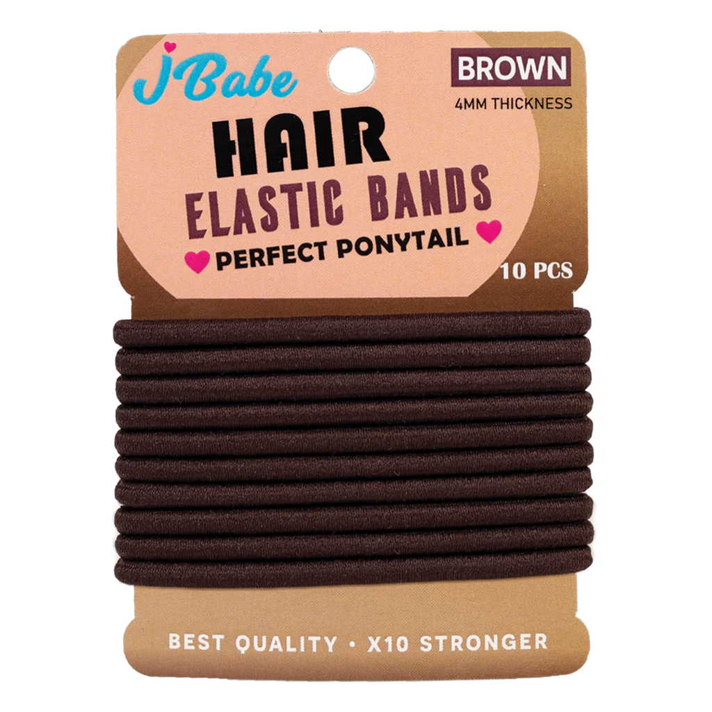 J Babe 15 Pcs Elastic Hair Bands - Dark Coffee