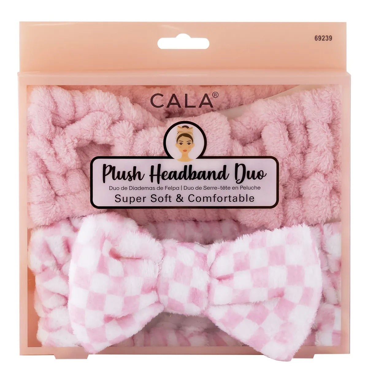 Cala Plush Headband Duo Pink